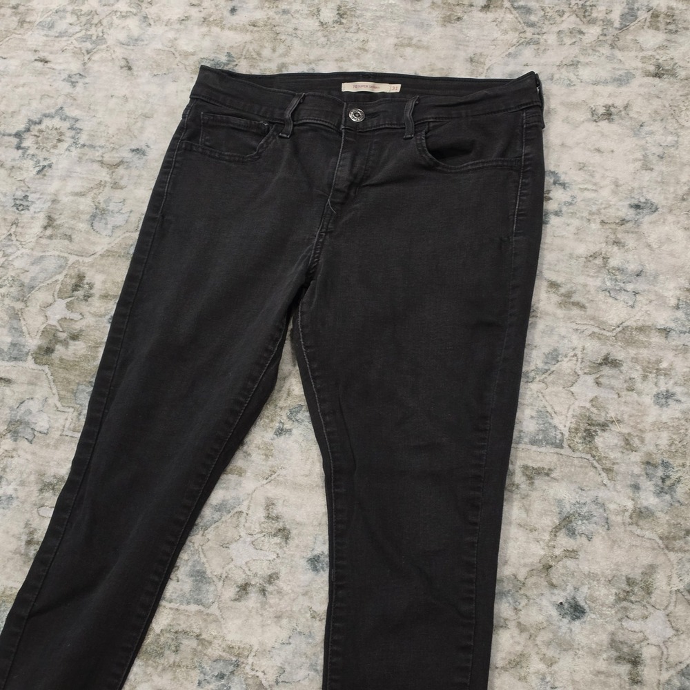 Levis 710 Super Skinny Jeans Womens 31x28 Faded Black Mid Rise 17778-0034 - Picture 6 of 7